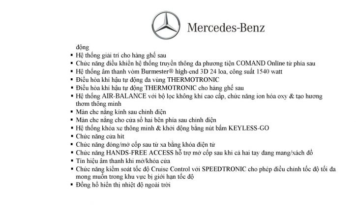 Thông số kỹ thuật Mercedes S500
